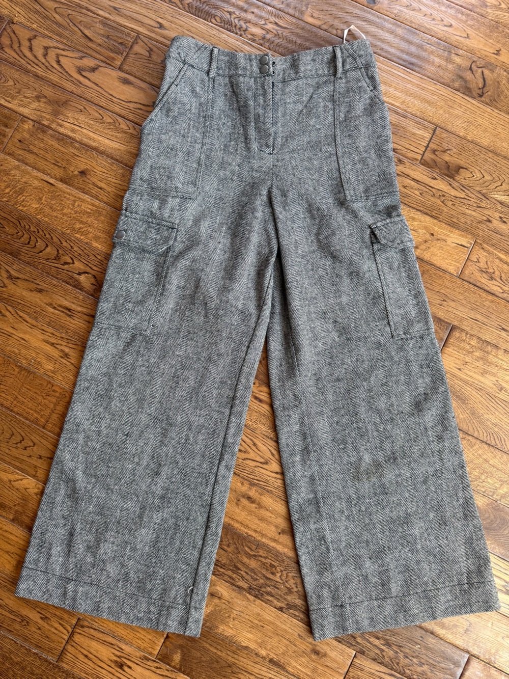 APRICOT Women’s Babaton style  Wide-Leg Gray Wool Blend Dress Trousers size 8